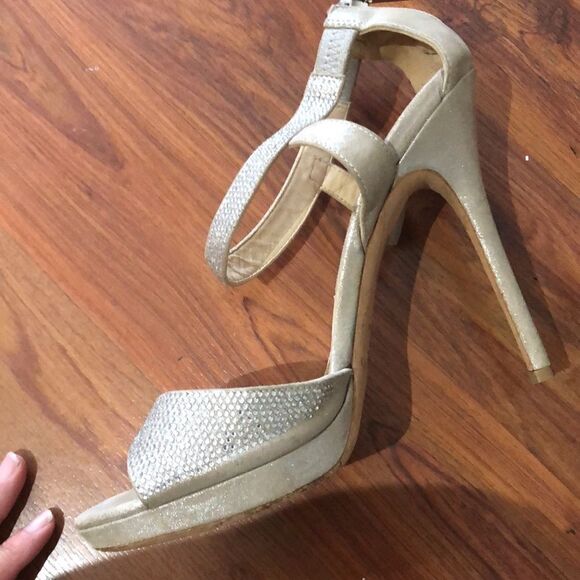 Jimmy Choo platform high heel champagne rhinestone. Size 39 - Picture 9 of 14